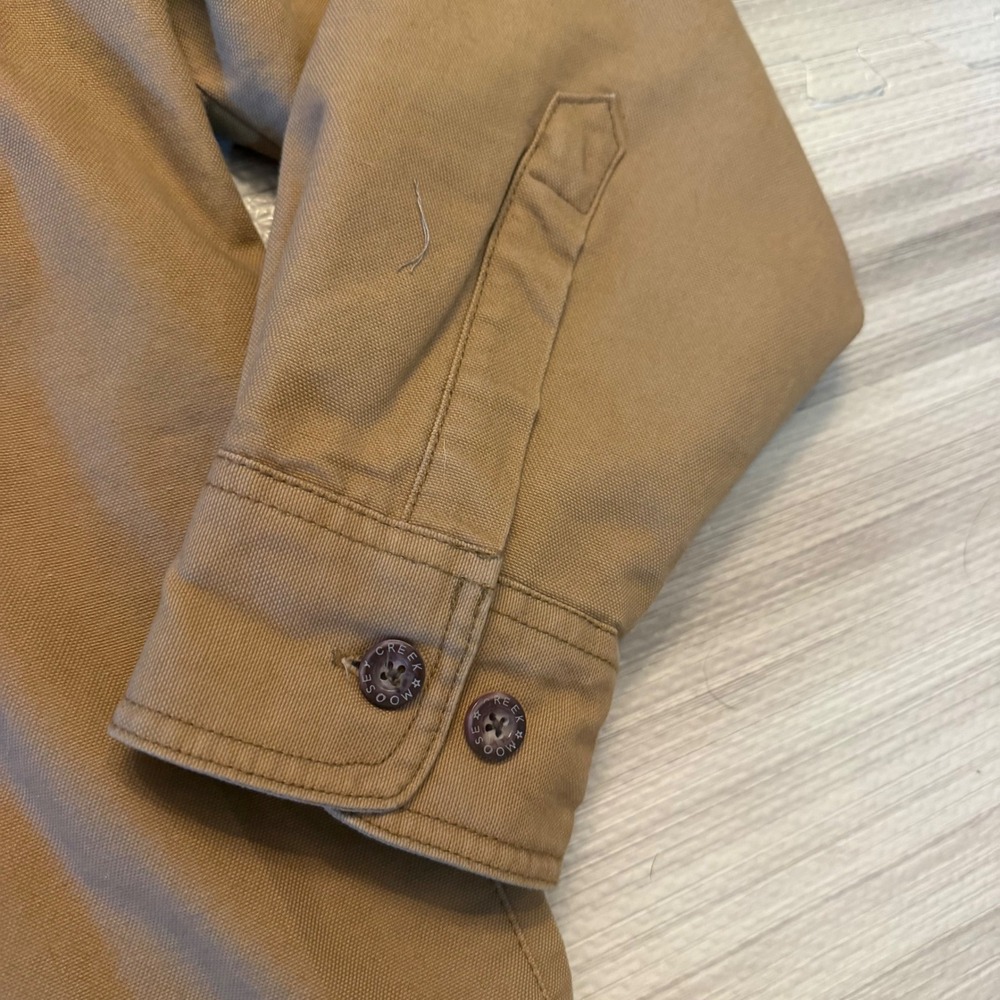 Moose Creek Shirt Jacket Mens Large Brown Canvas Fleece Lined Button Workwear - Picture 4 of 11